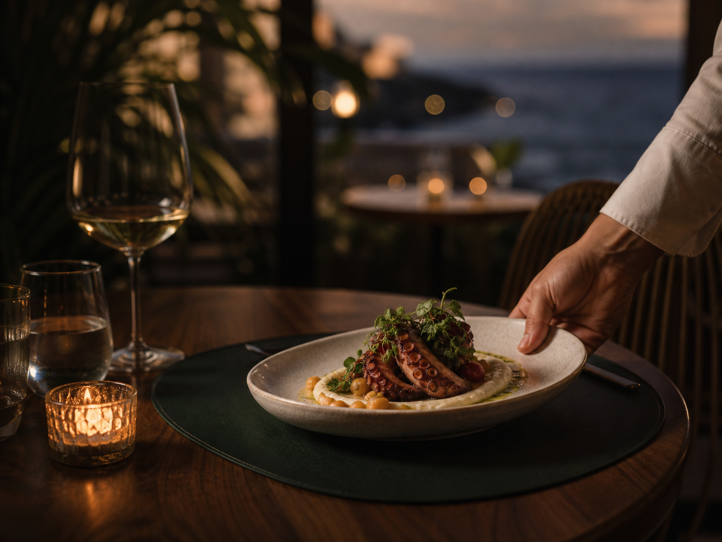 A restaurant experience prepared for a visiting guest